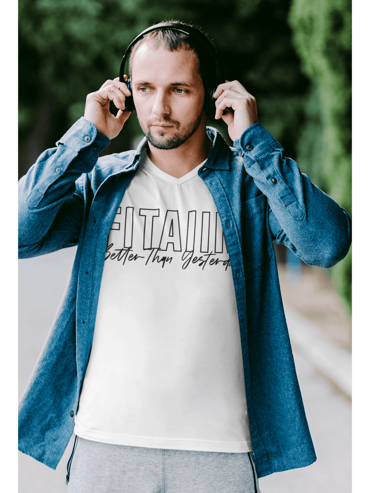 V-Neck T-shirt White - Fitaiim