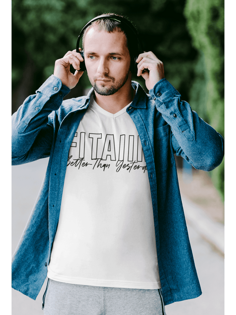 V-Neck T-shirt White - Fitaiim