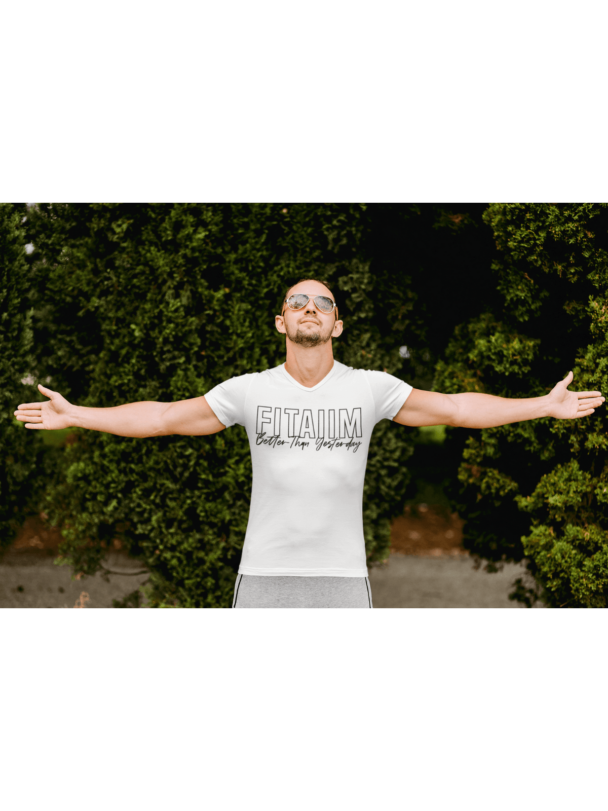 V-Neck T-shirt White - Fitaiim