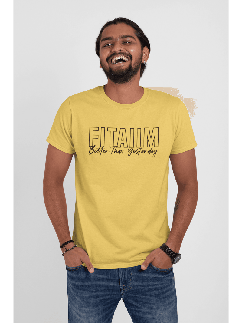Round Neck T-shirt Yellow - Fitaiim