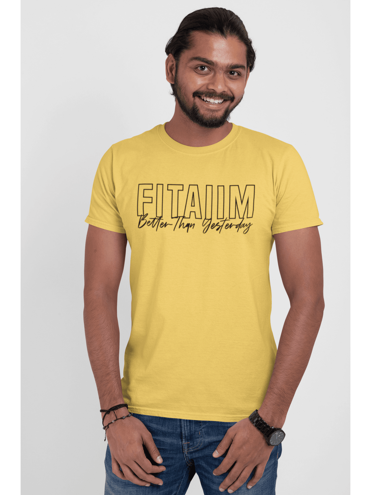 Round Neck T-shirt Yellow - Fitaiim