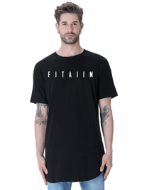 Essential Longline Curved T-Shirt Black - Fitaiim