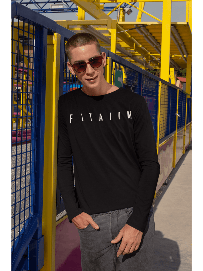 Essential Round Neck Full Sleeve T-Shirt Black - Fitaiim