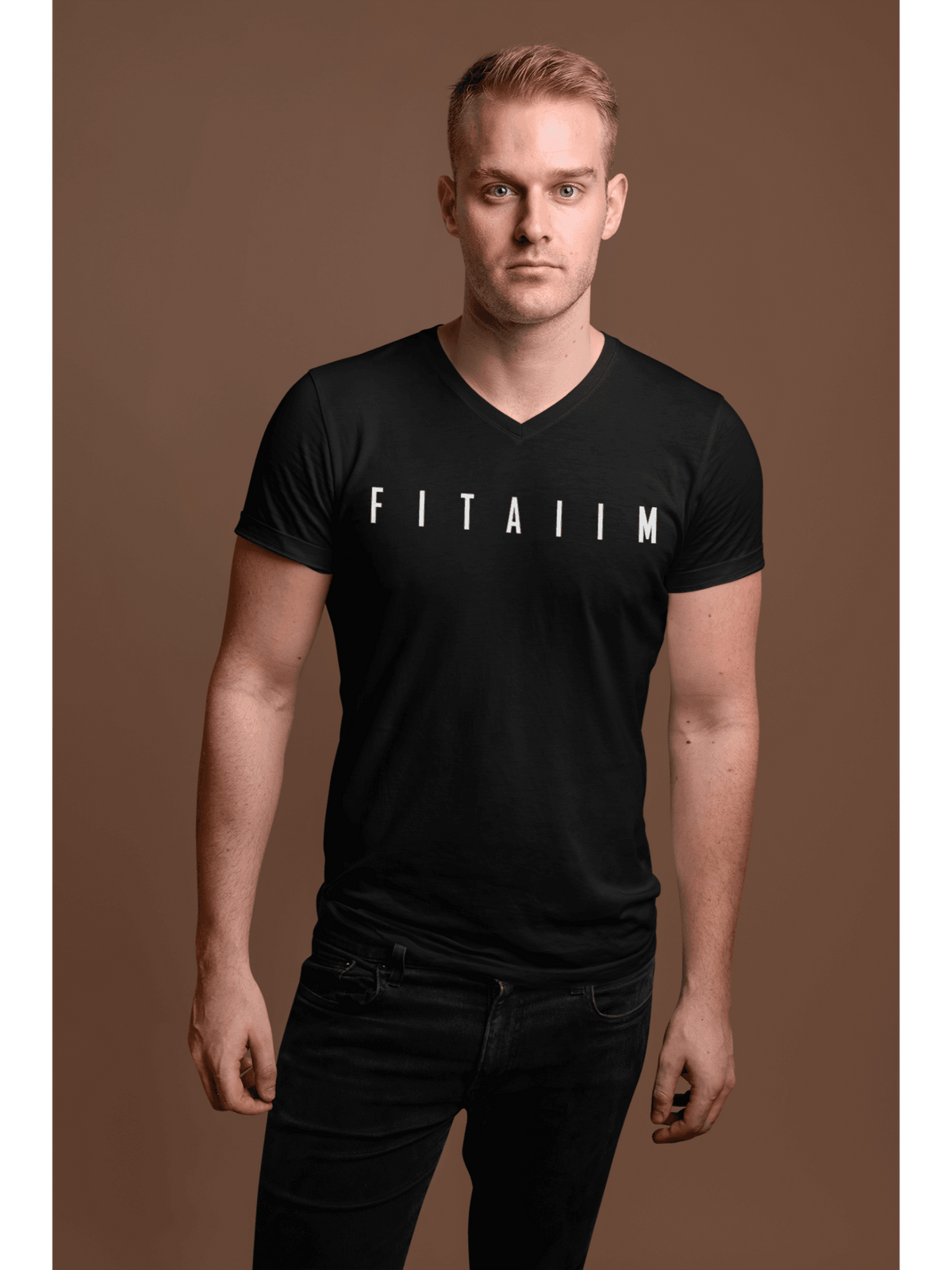 Essential V-Neck T-shirt Black - Fitaiim