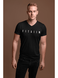Essential V-Neck T-shirt Black - Fitaiim