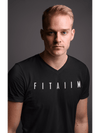 Essential V-Neck T-shirt Black - Fitaiim