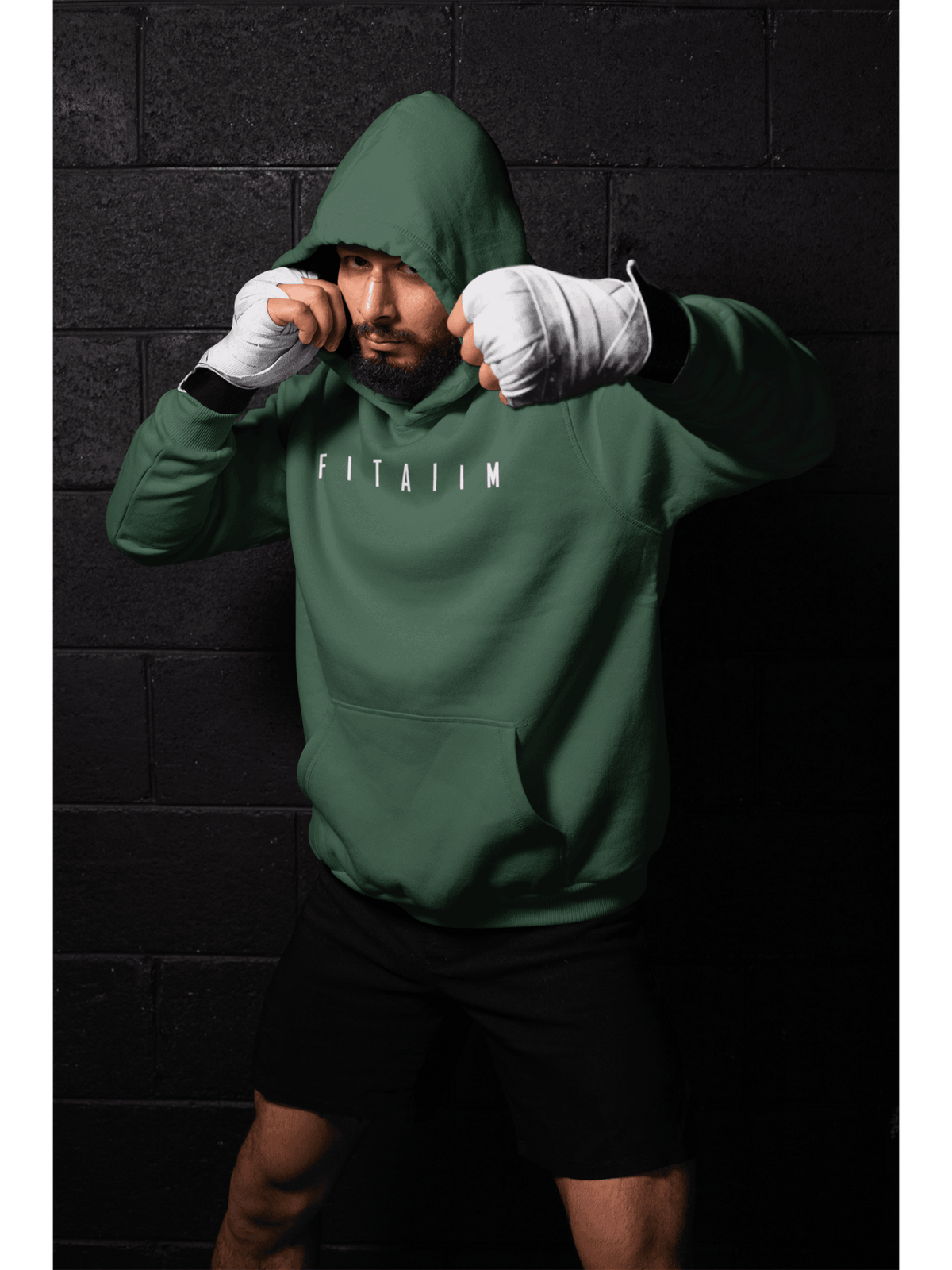 Essential Hoodie Bottle Green - Fitaiim
