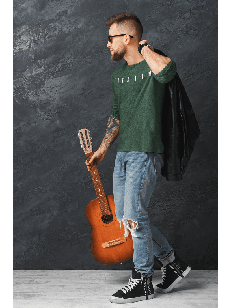 Essential Round Neck Full Sleeve T-Shirt Bottle Green - Fitaiim