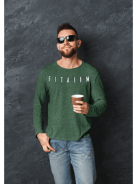 Essential Round Neck Full Sleeve T-Shirt Bottle Green - Fitaiim