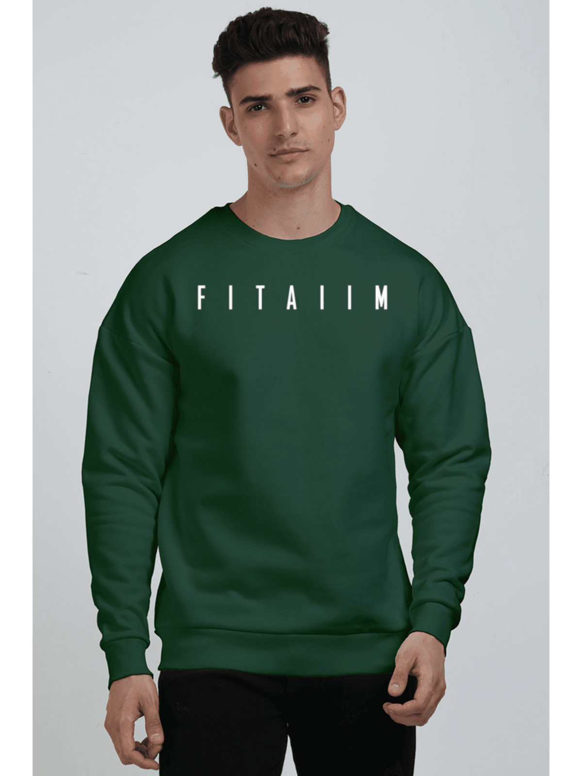 Essential Oversized Sweatshirt Bottle Green - Fitaiim