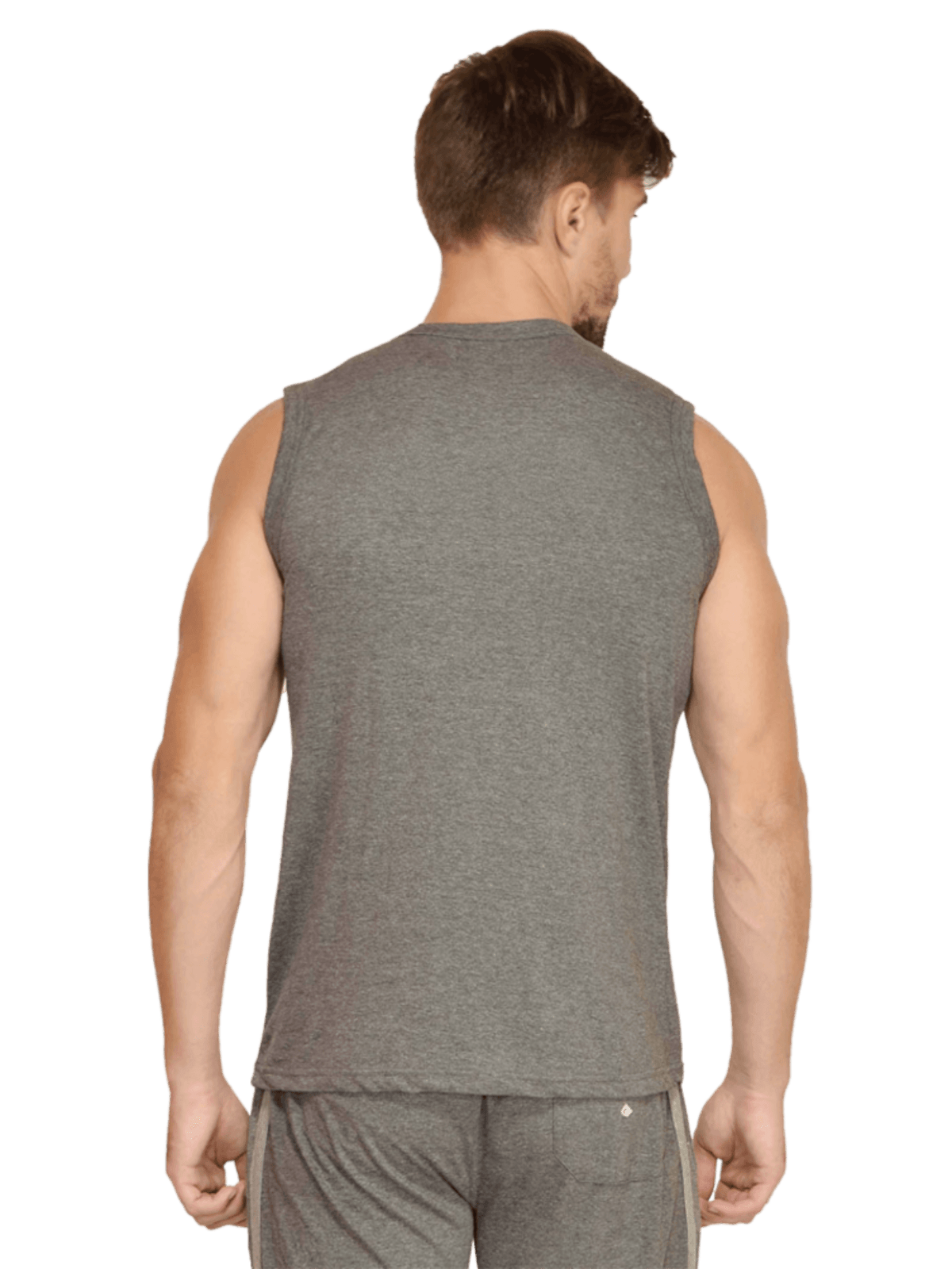 Essential Round Neck Sleeveless Tank Charcoal Grey - Fitaiim