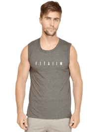 Essential Round Neck Sleeveless Tank Charcoal Grey - Fitaiim
