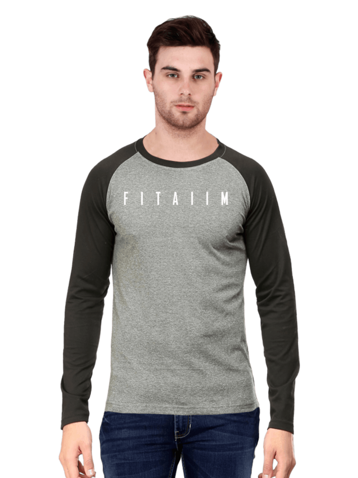 Essential Raglan Full Sleeve T-Shirt Grey - Fitaiim