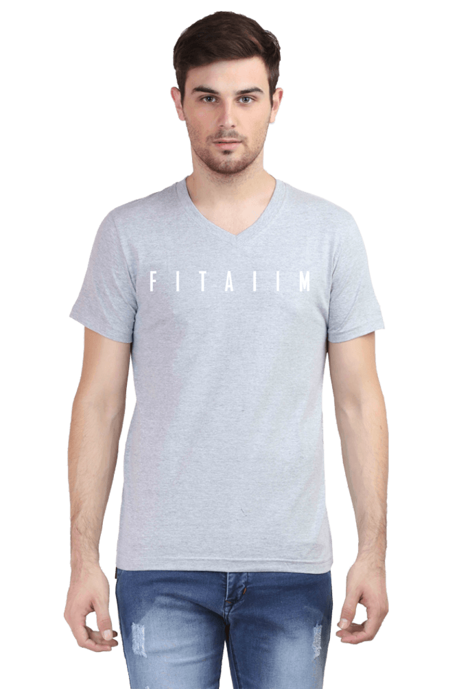 Essential V-Neck T-shirt Grey - Fitaiim