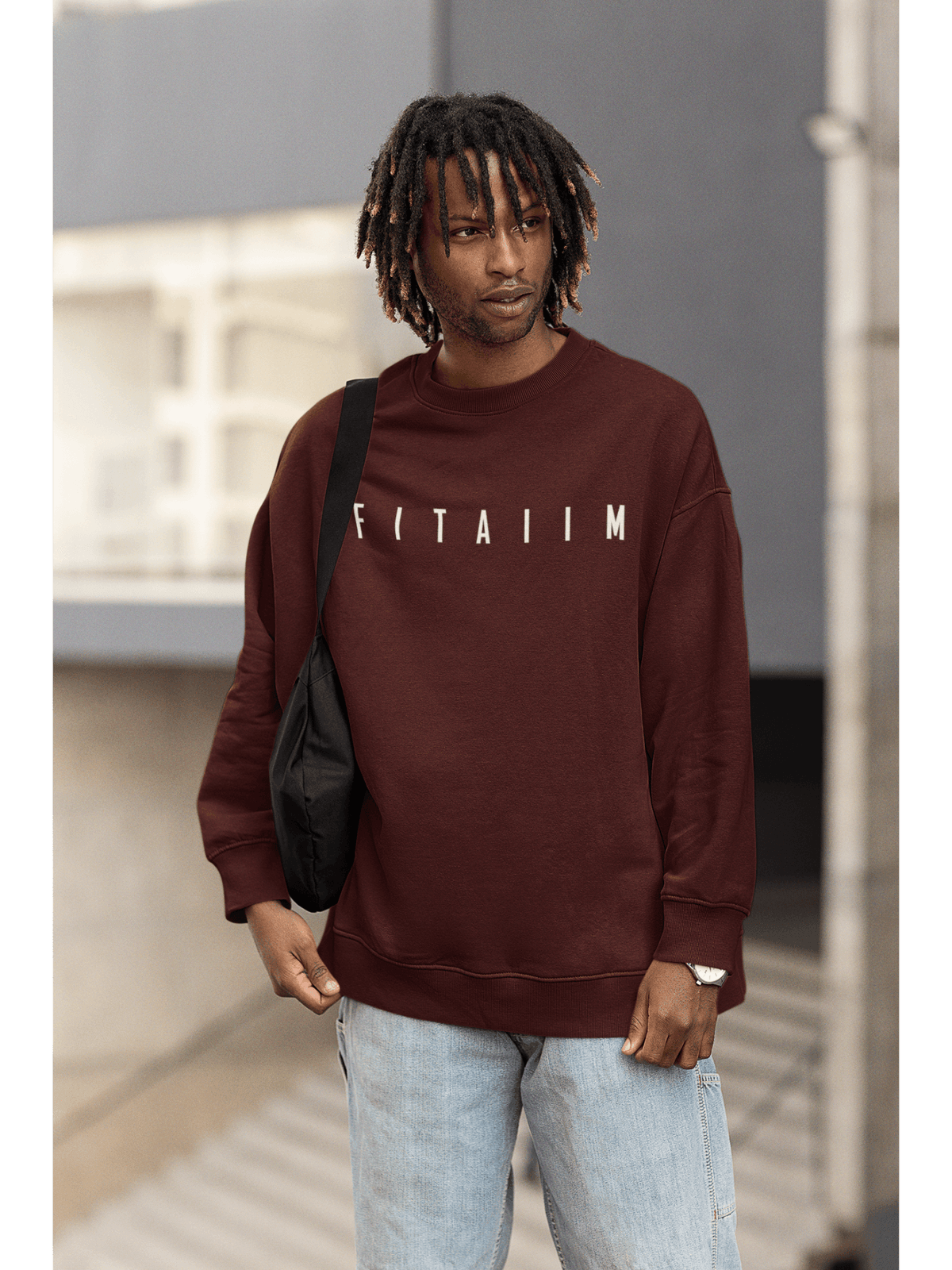 Essential Oversized Sweatshirt Maroon - Fitaiim