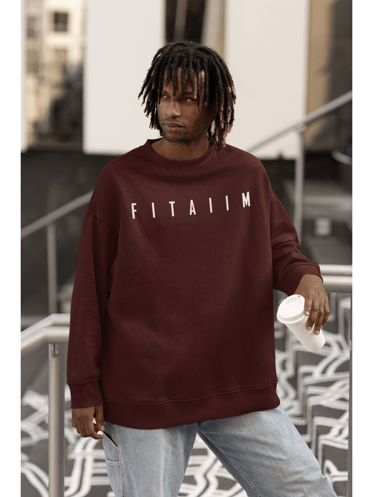 Essential Oversized Sweatshirt Maroon - Fitaiim