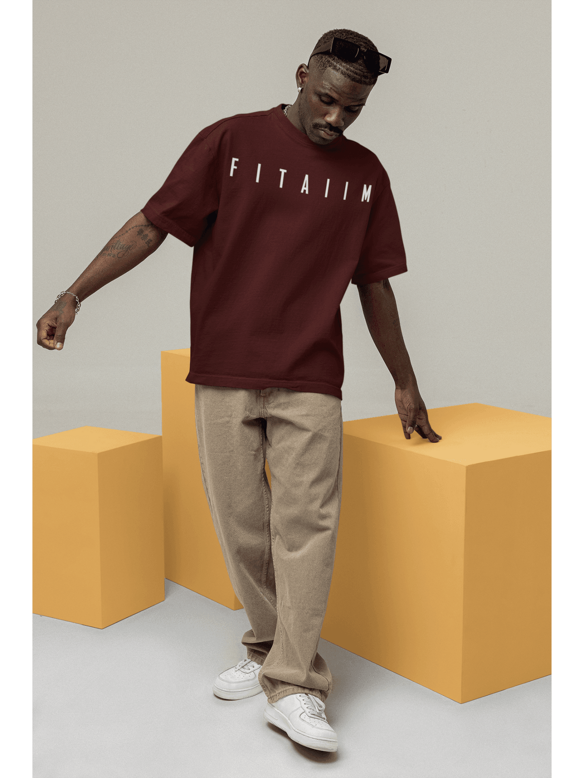 Essential Oversized T-Shirt Maroon - Fitaiim