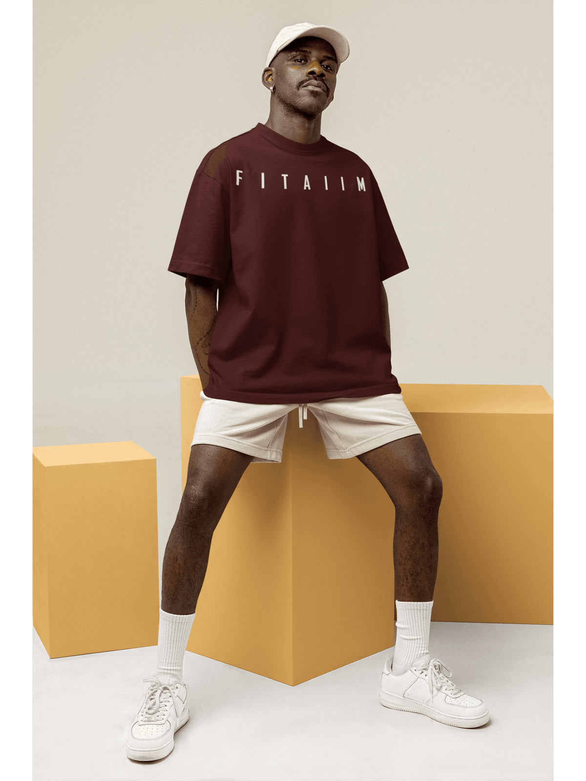 Essential Oversized T-Shirt Maroon - Fitaiim