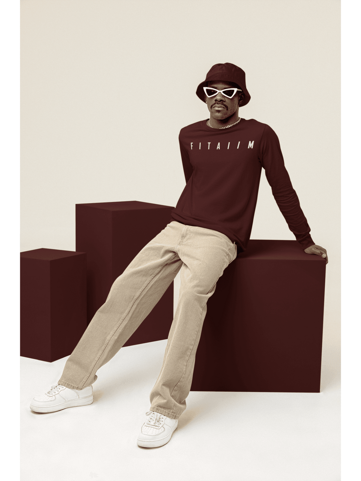 Essential Round Neck Full Sleeve T-Shirt Maroon - Fitaiim