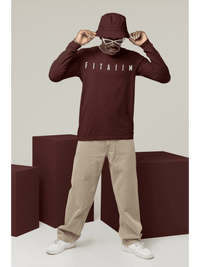 Essential Round Neck Full Sleeve T-Shirt Maroon - Fitaiim