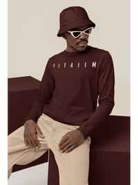 Essential Round Neck Full Sleeve T-Shirt Maroon - Fitaiim