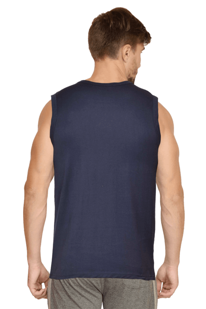 Essential Round Neck Sleeveless Tank Navy Blue - Fitaiim