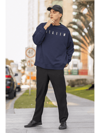 Essential Oversized Sweatshirt Navy Blue - Fitaiim