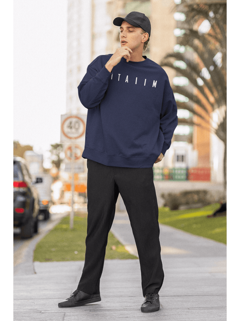 Essential Oversized Sweatshirt Navy Blue - Fitaiim