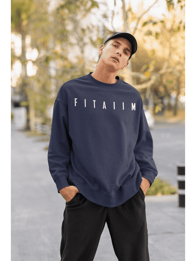 Essential Oversized Sweatshirt Navy Blue - Fitaiim