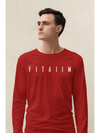 Essential Round Neck Full Sleeve T-Shirt Red - Fitaiim