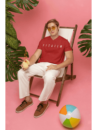 Essential V-Neck T-shirt Red - Fitaiim