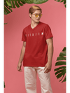 Essential V-Neck T-shirt Red - Fitaiim