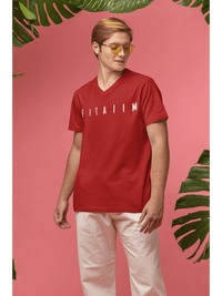 Essential V-Neck T-shirt Red - Fitaiim