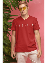 Essential V-Neck T-shirt Red - Fitaiim