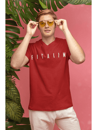 Essential V-Neck T-shirt Red - Fitaiim