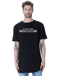 Power Longline Curved T-Shirt Black - Fitaiim