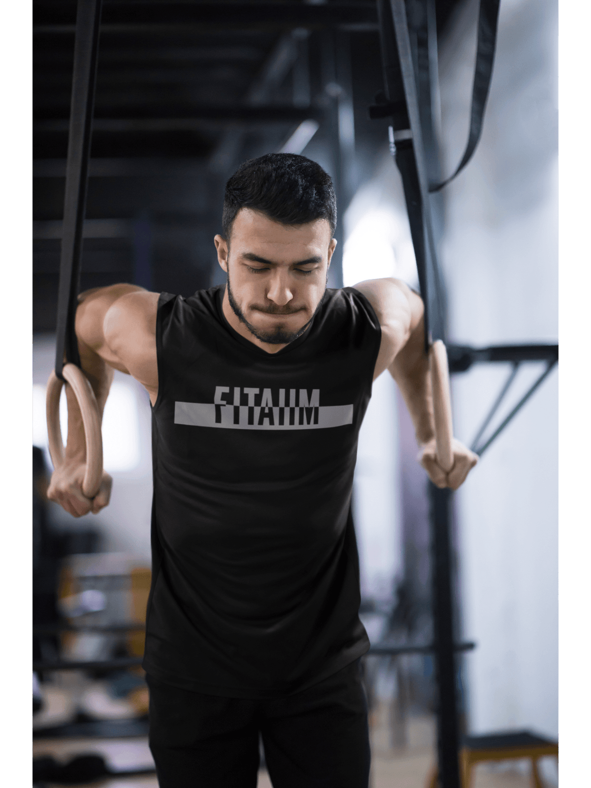 Power Round Neck Sleeveless Tank Black - Fitaiim