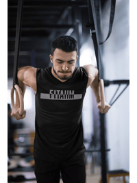 Power Round Neck Sleeveless Tank Black - Fitaiim