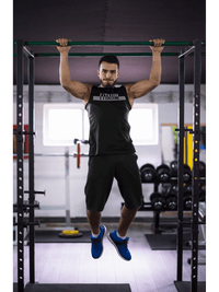 Power Round Neck Sleeveless Tank Black - Fitaiim