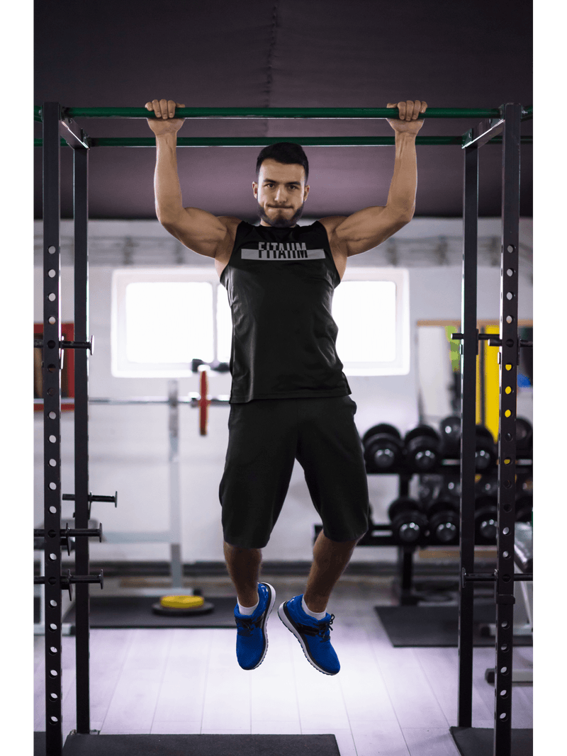 Power Round Neck Sleeveless Tank Black - Fitaiim