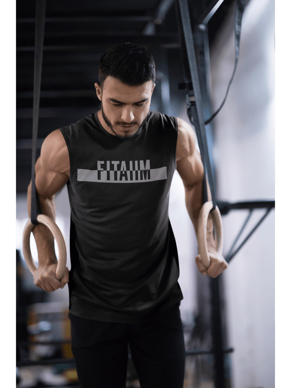 Power Round Neck Sleeveless Tank Black - Fitaiim