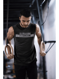Power Round Neck Sleeveless Tank Black - Fitaiim