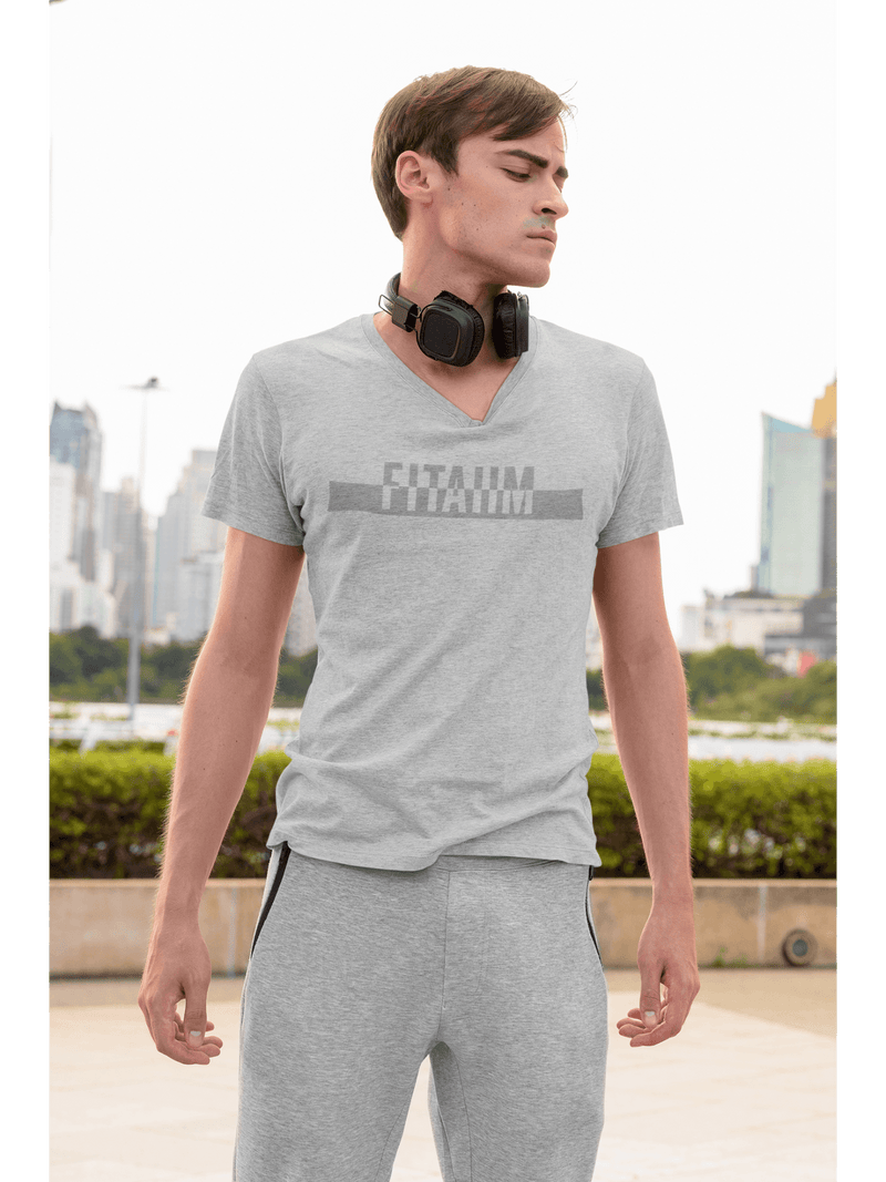 Power V-Neck T-shirt Grey - Fitaiim
