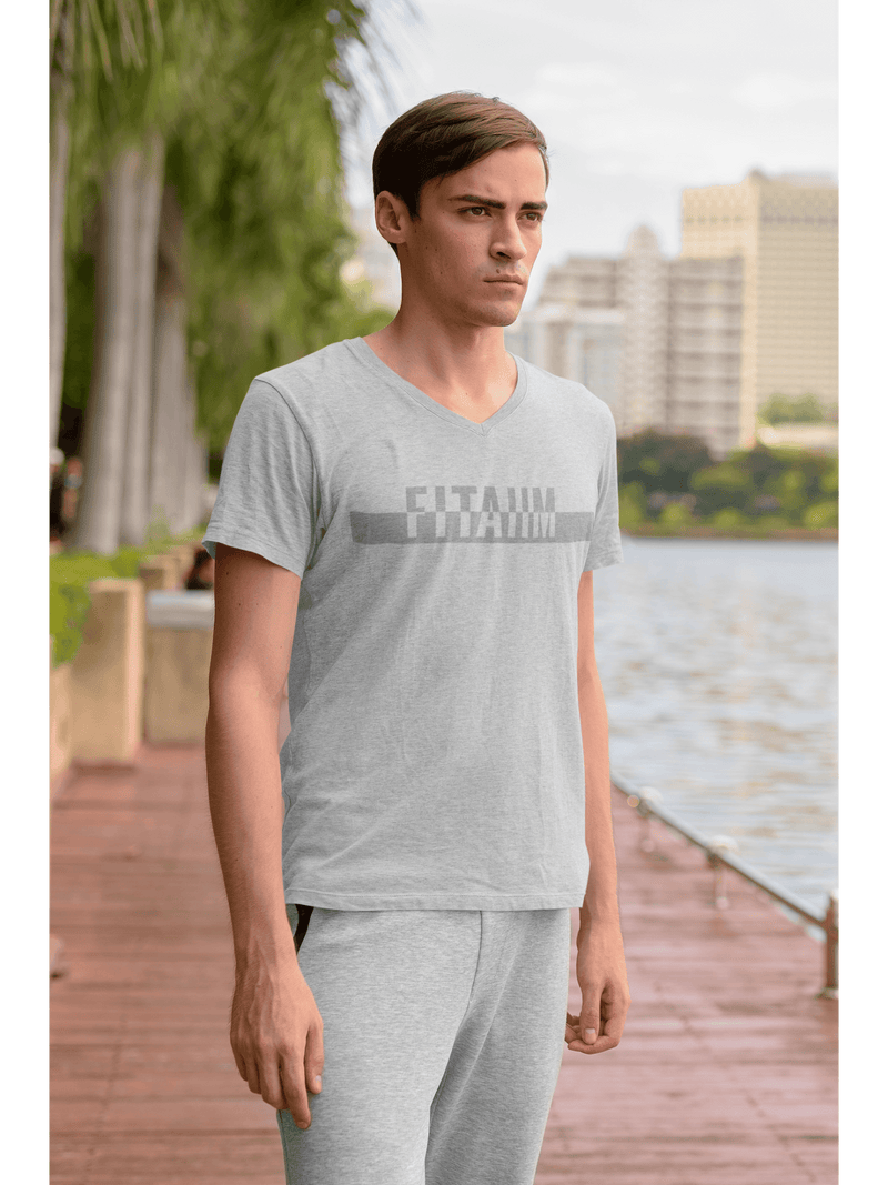 Power V-Neck T-shirt Grey - Fitaiim
