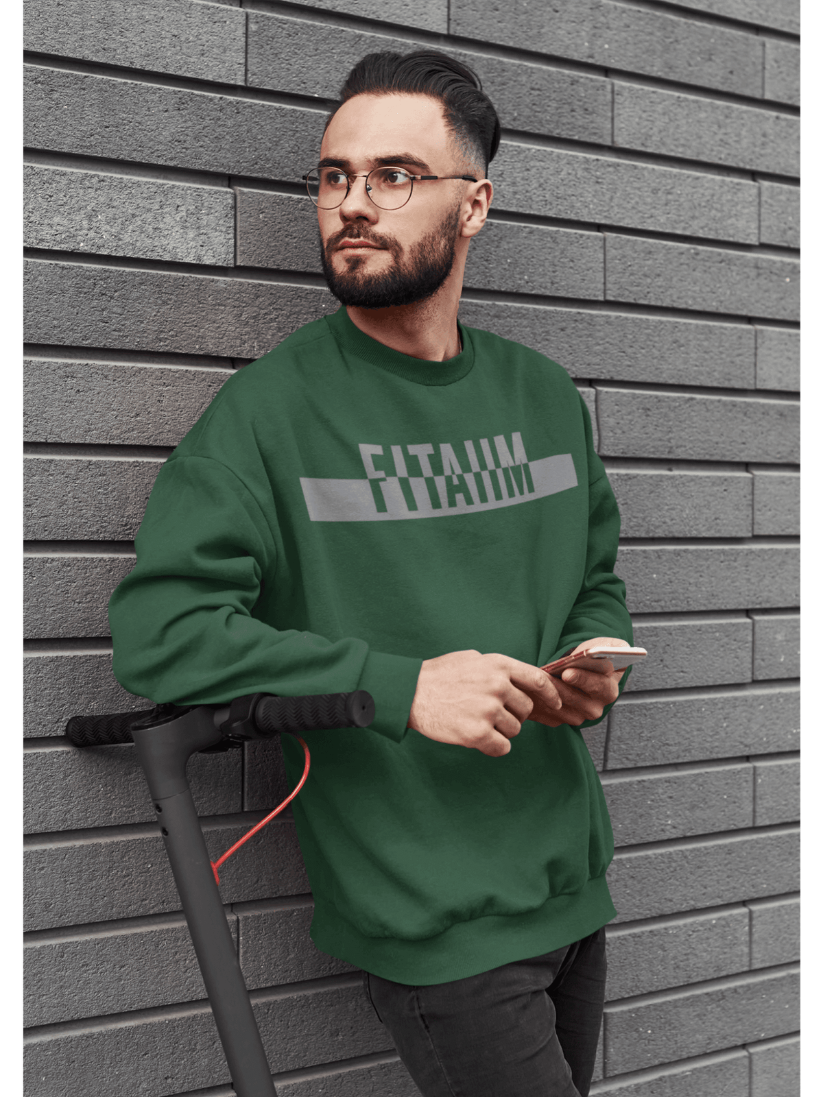 Power Oversized Sweatshirt Bottle Green - Fitaiim