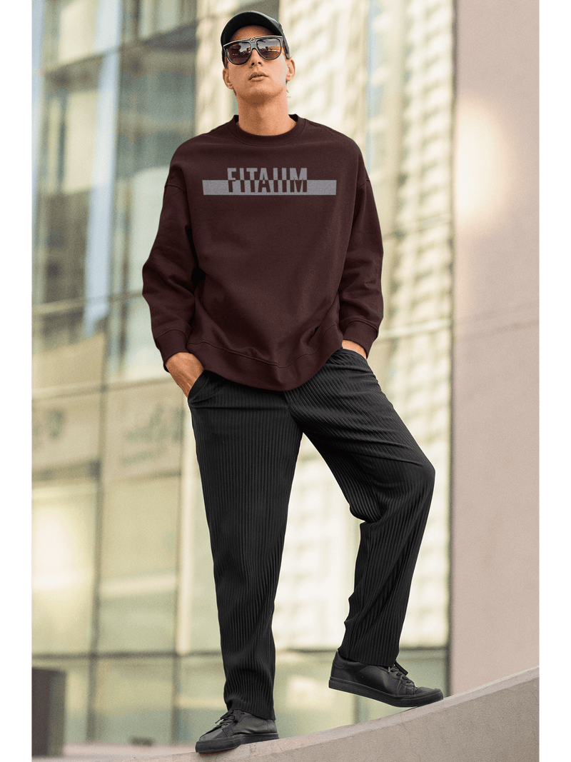 Power Oversized Sweatshirt Maroon - Fitaiim