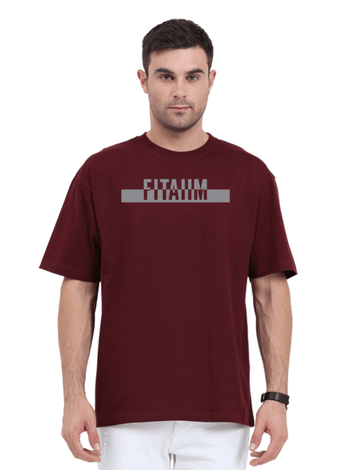 Power Oversized T-Shirt Maroon - Fitaiim