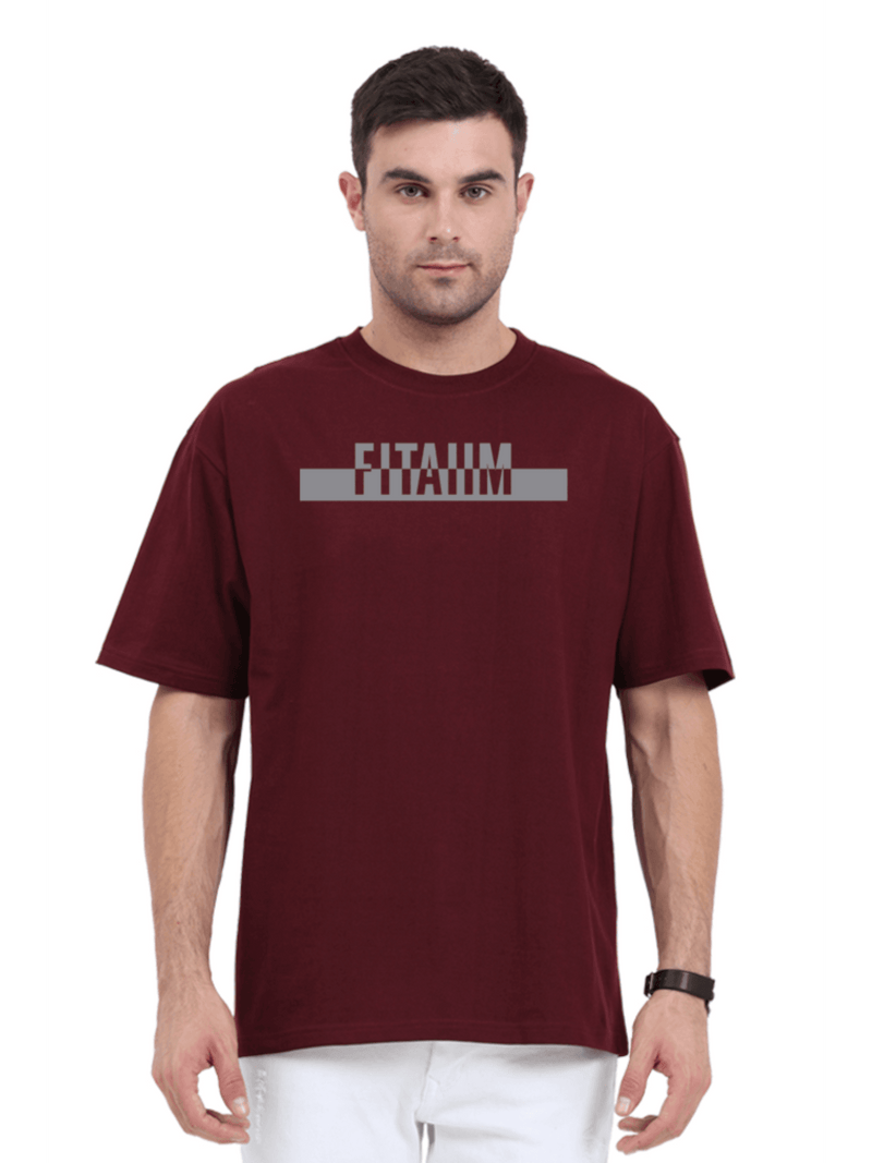 Power Oversized T-Shirt Maroon - Fitaiim