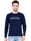 Power Round Neck Full Sleeve T-Shirt Navy Blue - Fitaiim