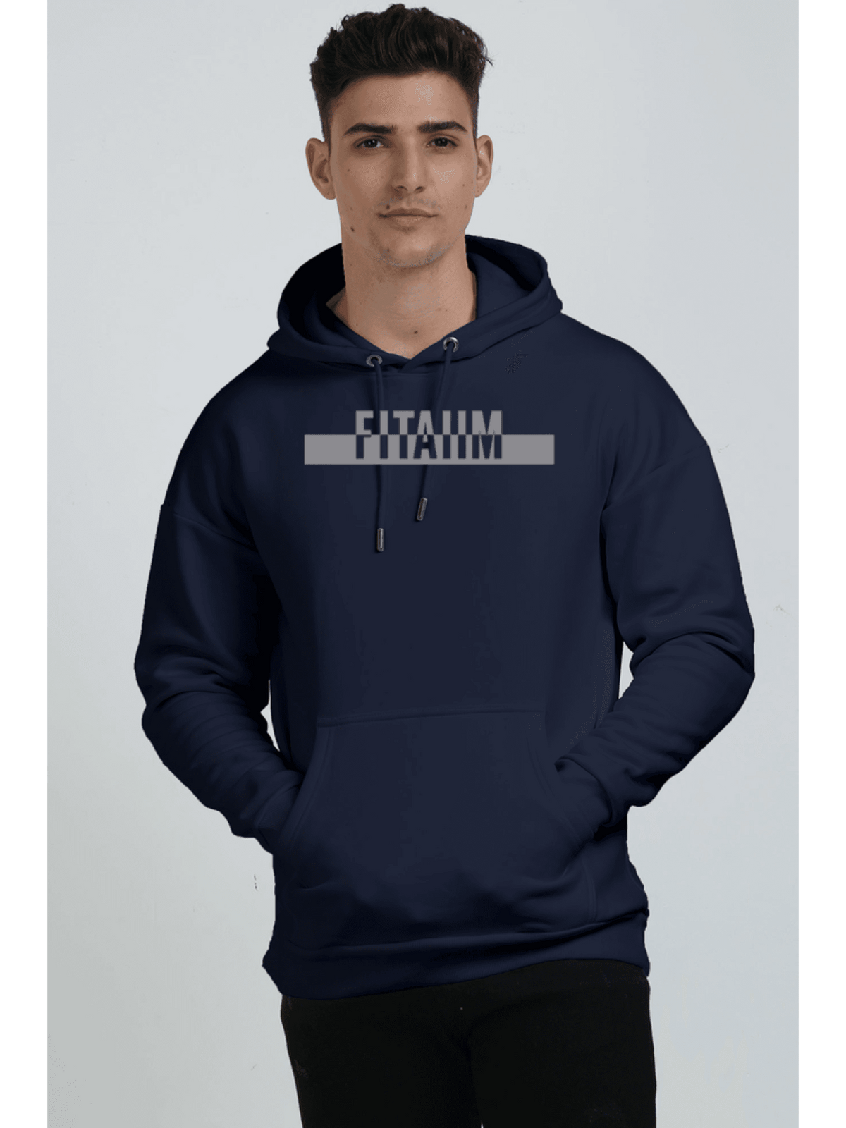 Power Oversized Hoodie Sweatshirt Navy Blue - Fitaiim